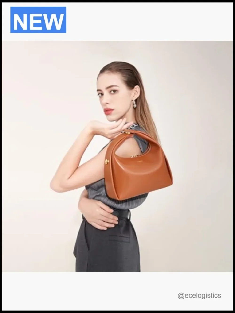 Small Vegan Leather Hobo Crossbody Bag, Top Handle Purse